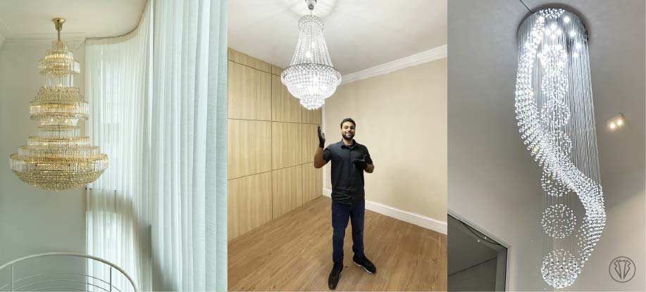 Maridão de Luxo. Instalação de Luminárias, Lustres e Leds